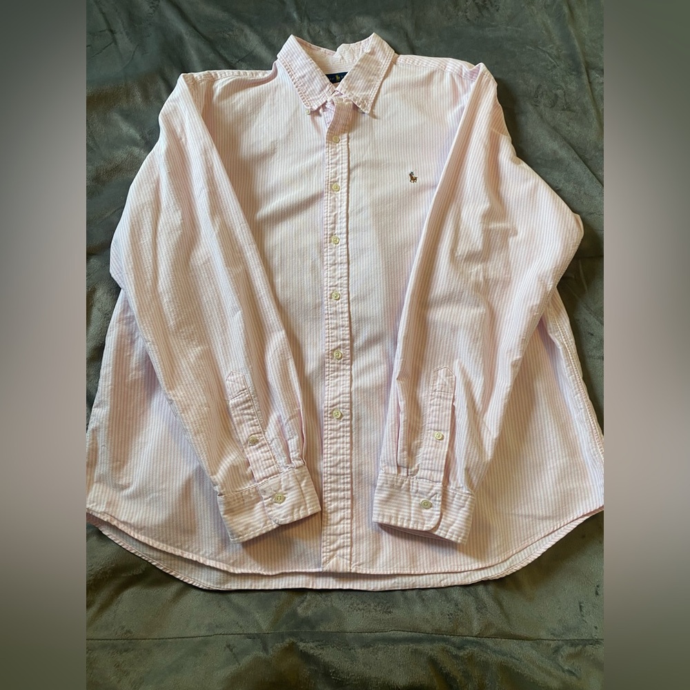 Ralph Lauren Pink Striped Button-Up Shirt
